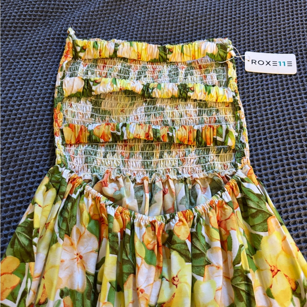 Fused Hawaii Floral Dress with Yellow and Green Accents